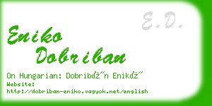 eniko dobriban business card